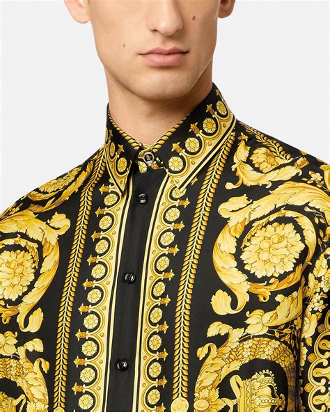 versace silk floral barocco shirt price|Versace barocco silk shirt.